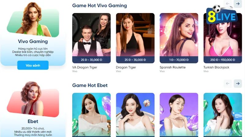 Tại sao nên chơi Casino Live tại nhà cái 8live?